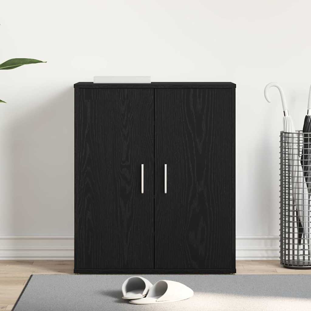 Schuhschrank Schwarz Eichen-Optik 60 x 35 x 70 cm Holzwerkstoff