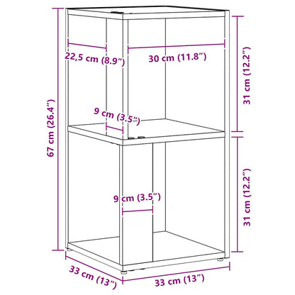 Eckregale Schwarz Eichen-Optik 33 x 33 x 67 cm Holzwerkstoff