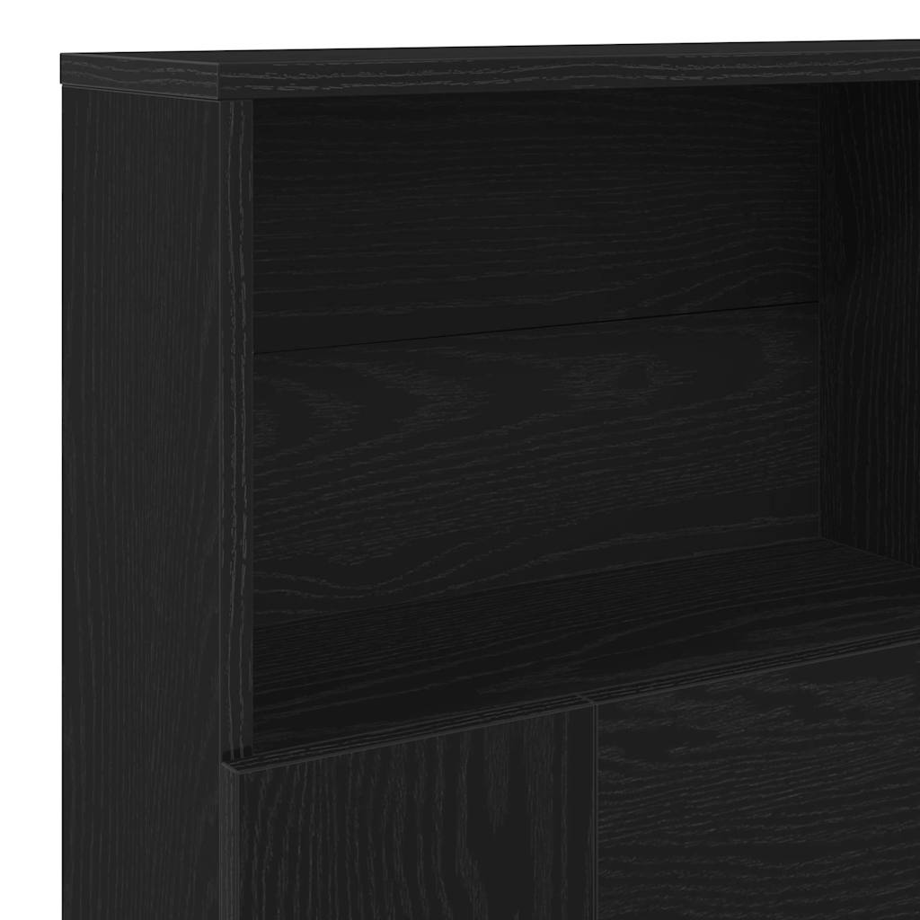 Kopfteil Schrank Schwarz Eichen-Optik 160 x 19 x 103,5 cm