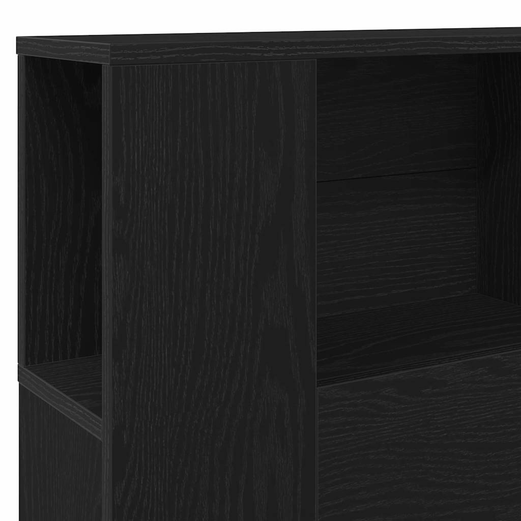 Kopfteil Schrank Schwarz Eichen-Optik 120 x 18.5 x 102.5 cm