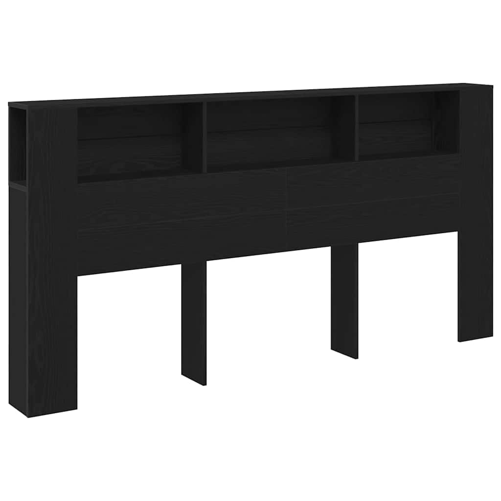 Kopfteil Schrank Schwarz Eichen-Optik 200 x 18,5 x 102,5 cm