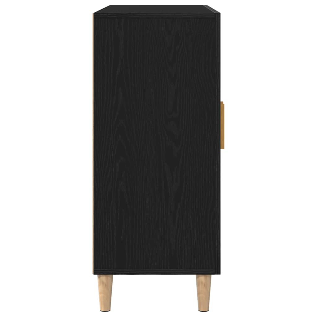 Sideboard Schwarz Eichen-Optik 90 x 34 x 80 cm Holzwerkstoff