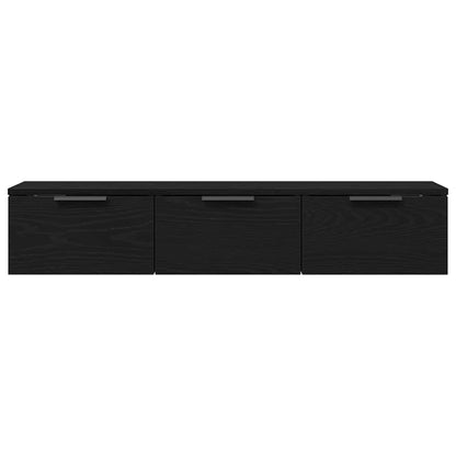 Wandschrank Schwarz Eichen-Optik 102 x 30 x 20 cm Holzwerkstoff