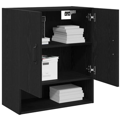 Wandschrank Schwarz Eichen-Optik 60 x 30 x 70 cm Holzwerkstoff