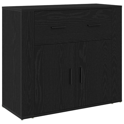 Sideboard Schwarz Eichen-Optik 80 x 33 x 70 cm Holzwerkstoff