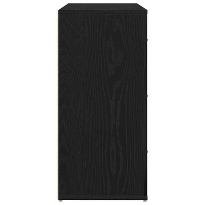 Sideboard Schwarz Eichen-Optik 80 x 33 x 70 cm Holzwerkstoff