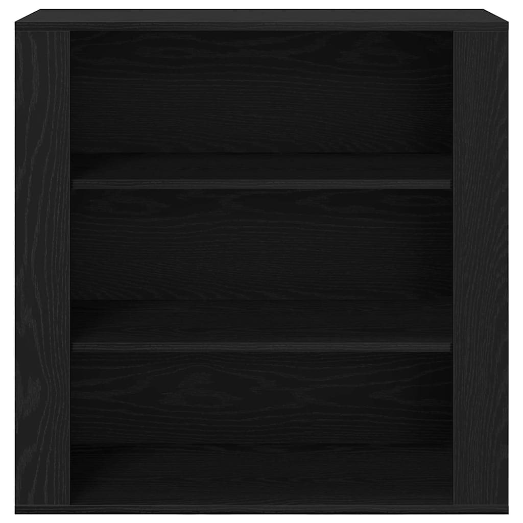 Wandschrank Schwarz Eichen-Optik 80 x 33 x 80 cm Holzwerkstoff
