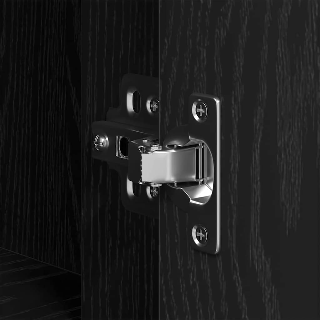 Schreibtisch mit Speicher Schwarz Eichen-Optik 100 x 49 x 74 cm