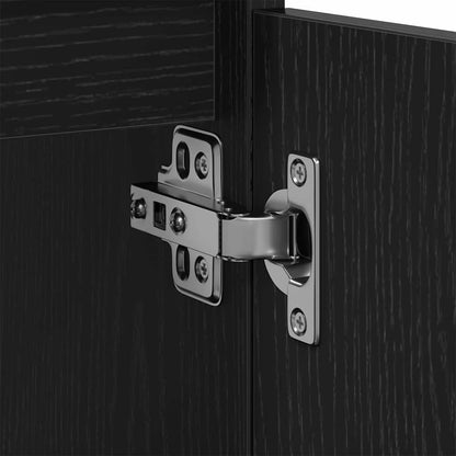 Waschbeckenschrank mit Tür Schwarz Eichen-Optik 80 x 33 x 60 cm