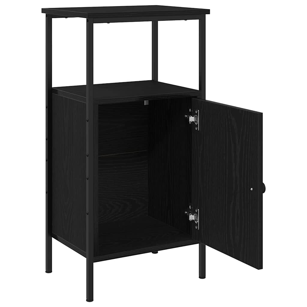 Nachttisch Schwarz Eichen-Optik 41 x 31 x 80 cm Holzwerkstoff