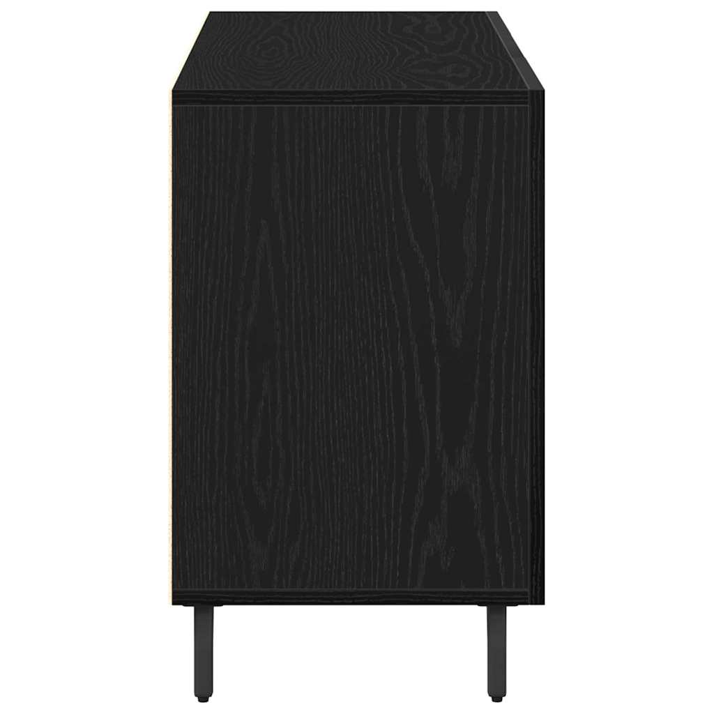 Sideboard Schwarz Eichen-Optik 100 x 36 x 60 cm Holzwerkstoff