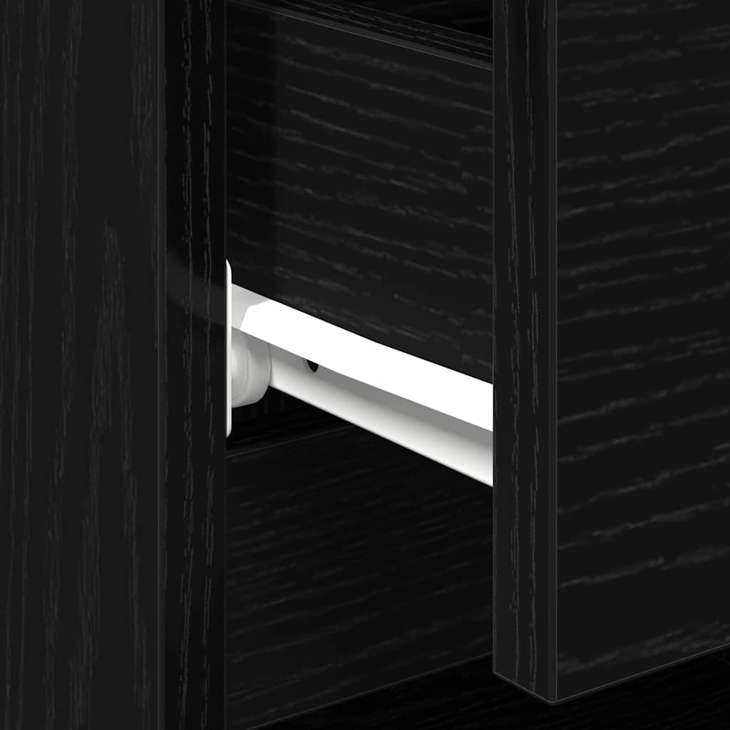 Nachttisch Schwarz Eichen-Optik 40 x 35 x 50 cm Holzwerkstoff