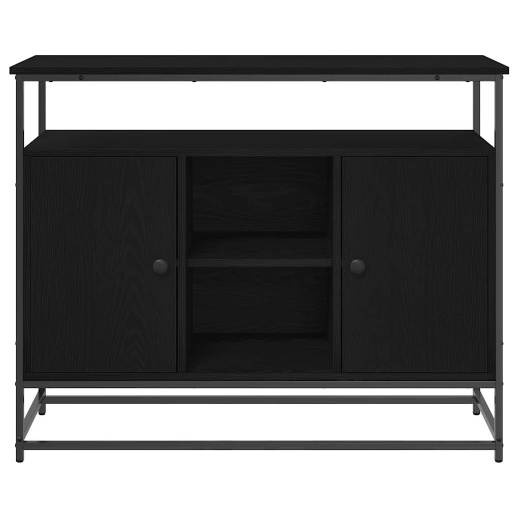 Sideboard Schwarz Eichen-Optik 100 x 35 x 80 cm Holzwerkstoff