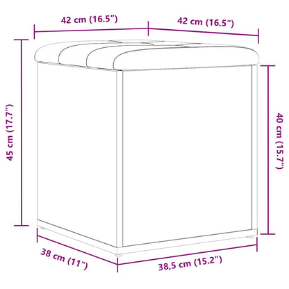Sitzbank mit Stauraum Schwarz Eichen-Optik 42 x 42 x 45 cm