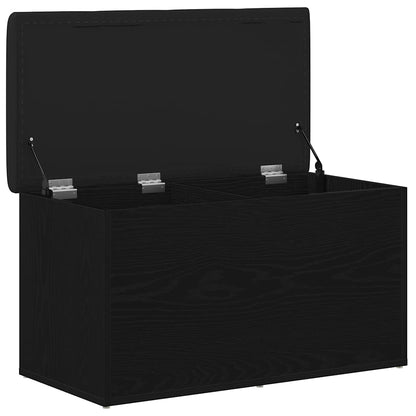 Sitzbank mit Stauraum Schwarz Eichen-Optik 82 x 42 x 45 cm