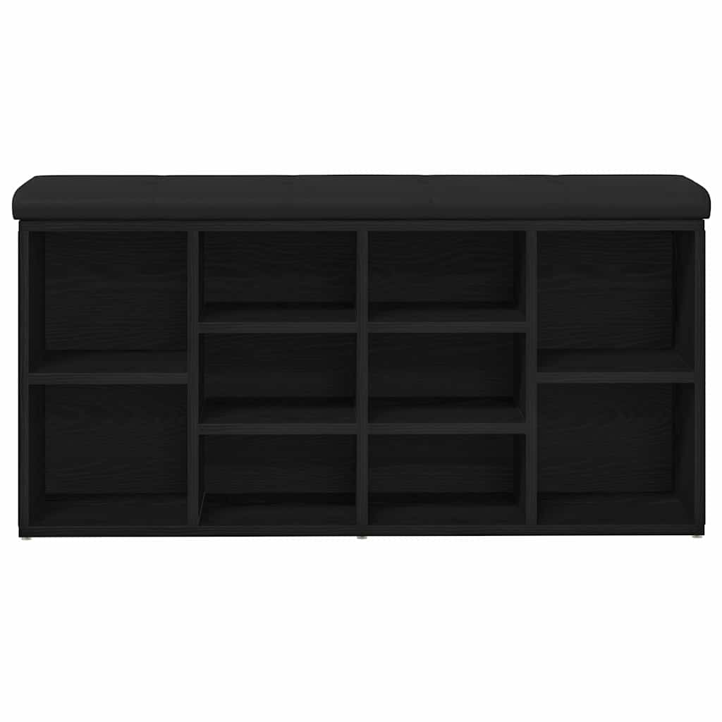 Schuhbank Schwarz Eichen-Optik 102 x 32 x 50 cm Holzwerkstoff