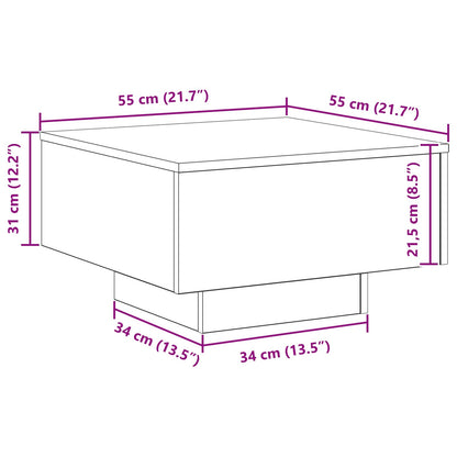 Couchtisch Schwarz Eichen-Optik 55 x 55 x 31 cm Holzwerkstoff