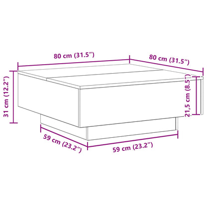 Couchtisch Altholz 80 x 80 x 31 cm