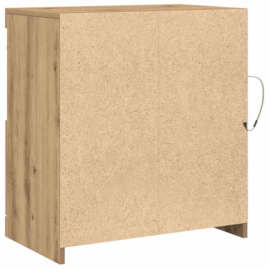 LED-Sideboard Braun 60,5 x 37 x 67 cm Holzwerkstoff