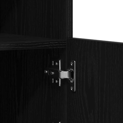 LED-Sideboard Schwarz Eichen-Optik 60,5 x 37 x 100 cm