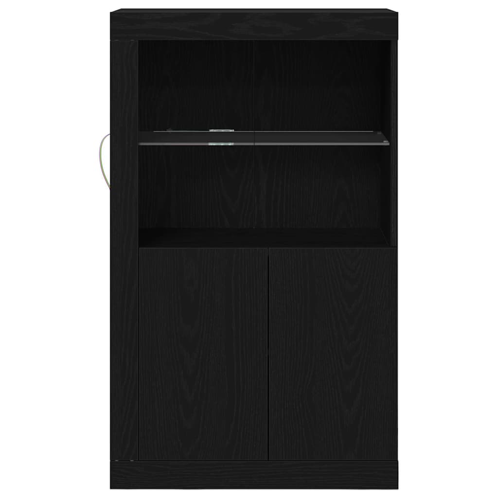 LED-Sideboard Schwarz Eichen-Optik 60,5 x 37 x 100 cm