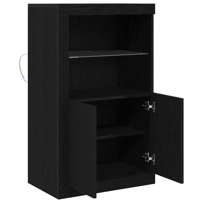 LED-Sideboard Schwarz Eichen-Optik 60,5 x 37 x 100 cm