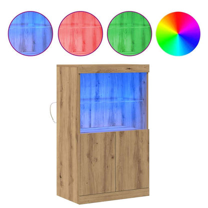 LED-Sideboard Braun 60 x 37 x 100 cm Holzwerkstoff