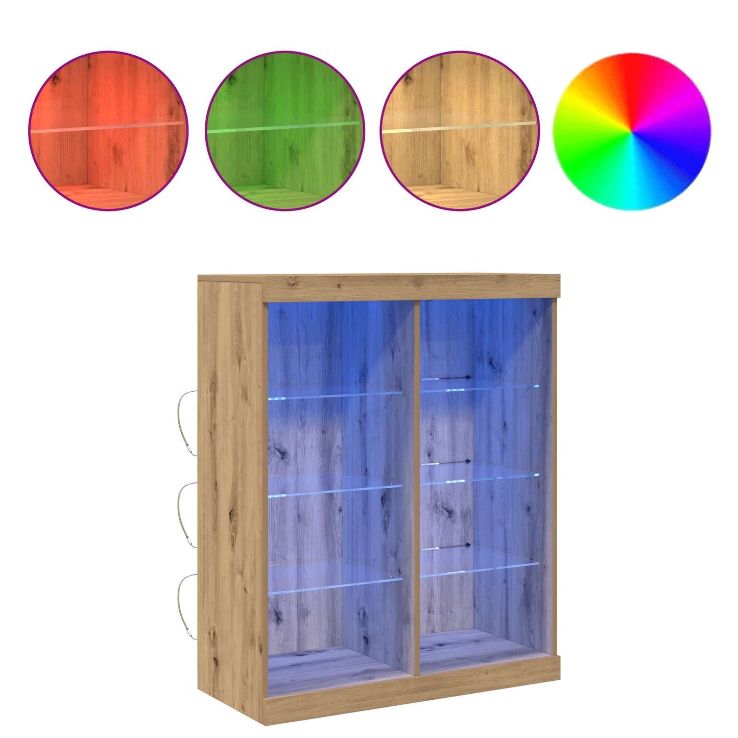 LED-Sideboard Artisan-Eiche 41 x 37 x 100 cm Holzwerkstoff