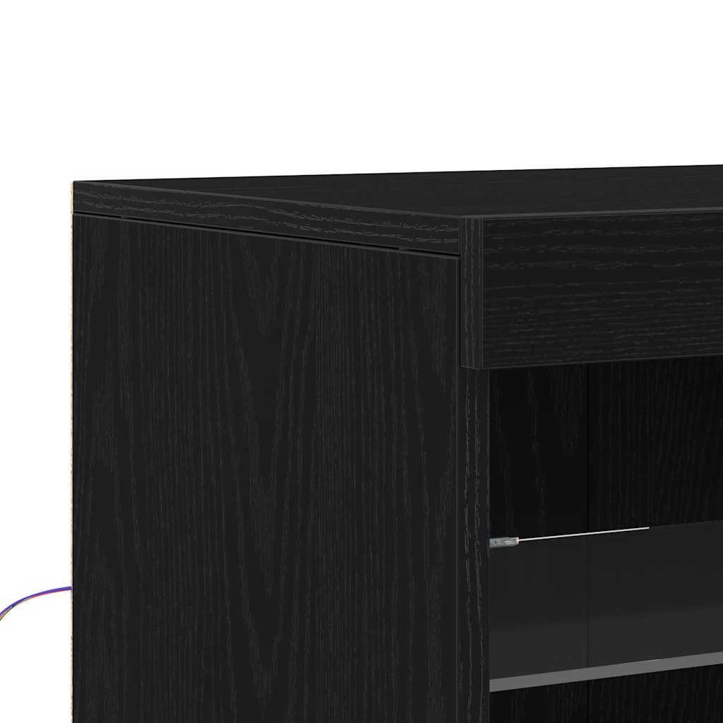 LED-Sideboard Schwarz Eichen-Optik 41 x 37 x 100 cm