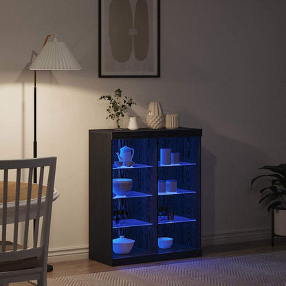 LED-Sideboard Schwarz Eichen-Optik 41 x 37 x 100 cm