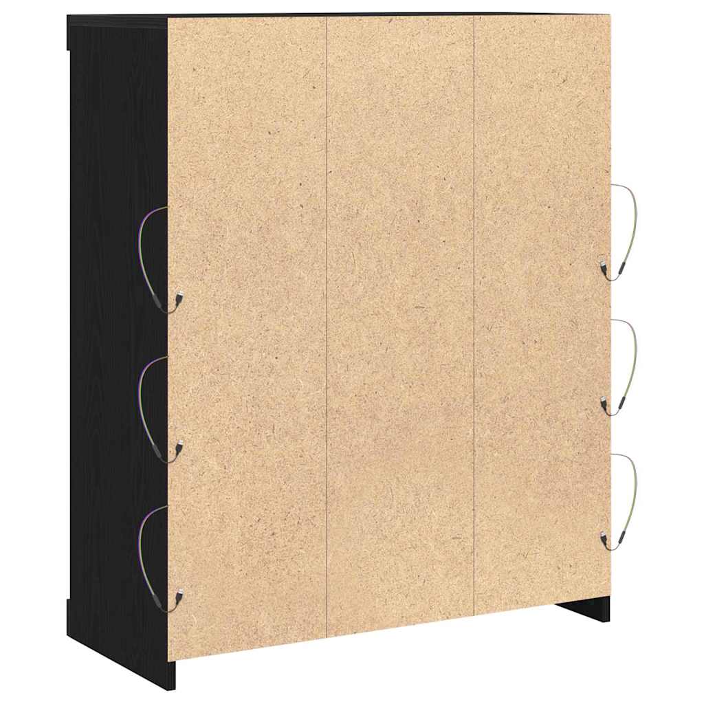 LED-Sideboard Schwarz Eichen-Optik 41 x 37 x 100 cm