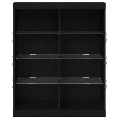 LED-Sideboard Schwarz Eichen-Optik 41 x 37 x 100 cm