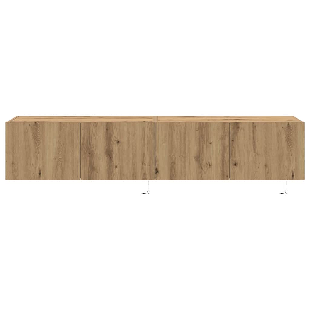 TV-Wandschrank Wandmontiert 2 pcs Artisan-Eiche 80 x 35 x 31 cm