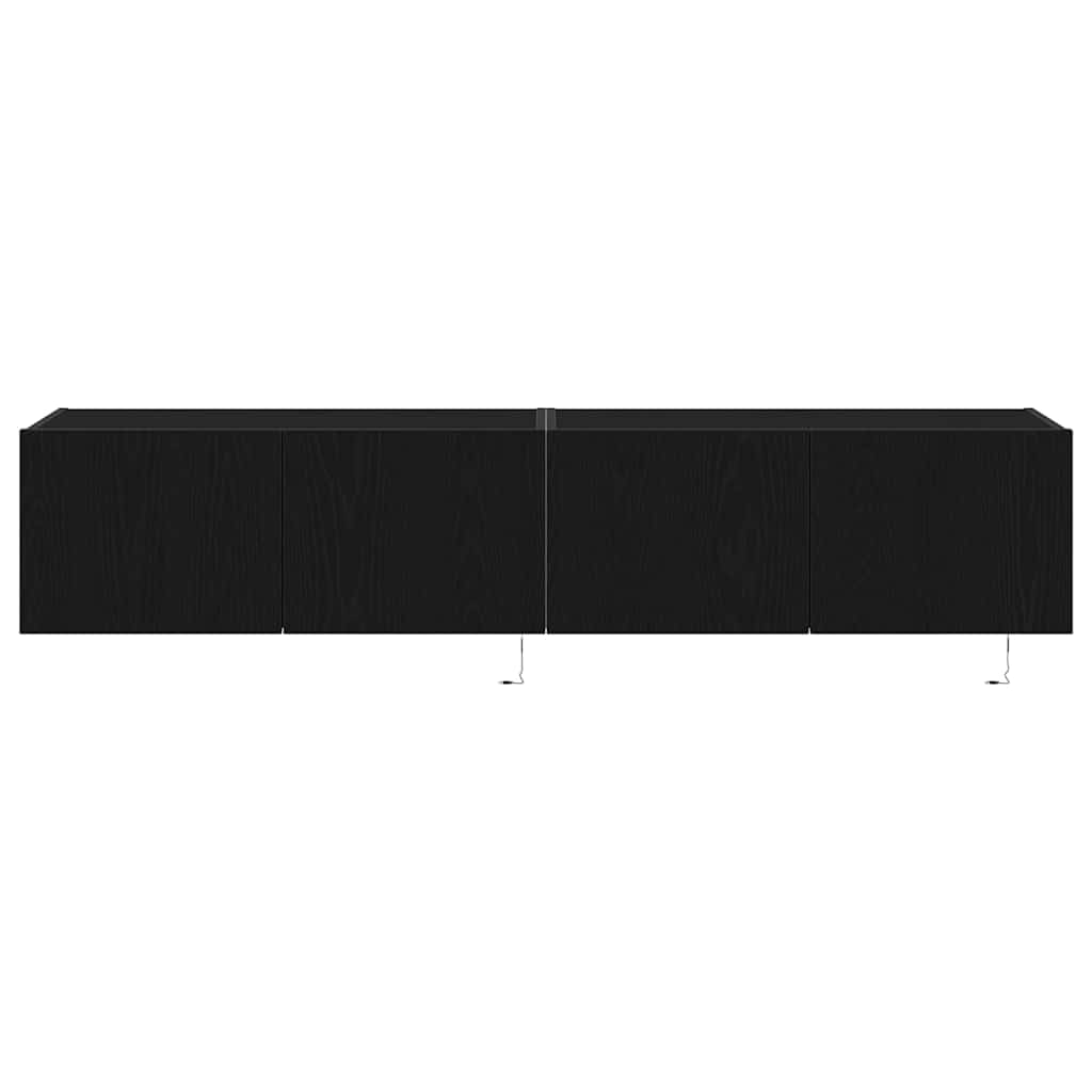 TV-Wandschrank 2 pcs Schwarz Eichen-Optik 80 x 35 x 31 cm