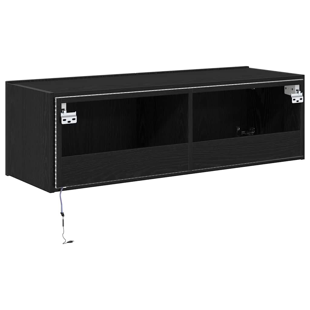 TV-Wandschrank 2 pcs Schwarz Eichen-Optik 100 x 35 x 31 cm