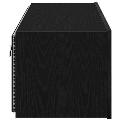 TV-Wandschrank 2 pcs Schwarz Eichen-Optik 100 x 35 x 31 cm