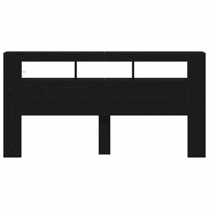 LED Kopfteil Schwarz Eichen-Optik 200 x 18,5 x 103,5 cm
