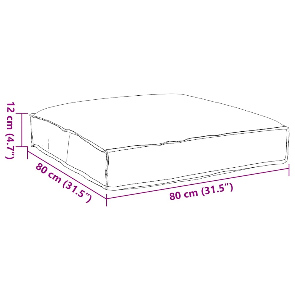 Kissen Schwarz 80 x 80 x 12 cm Oxford-Stoff