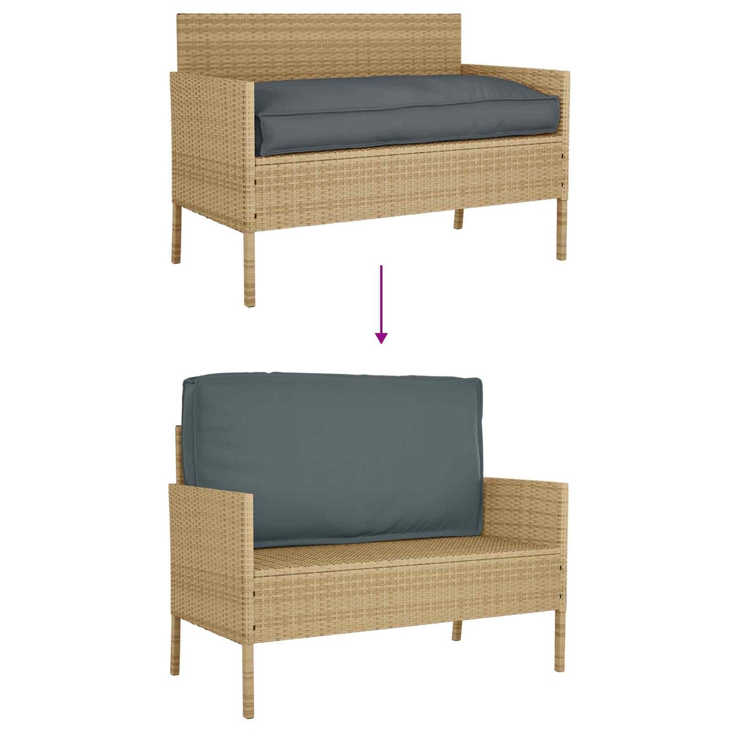 Kissen Anthrazit 120 x 60 x 12 cm Oxford-Stoff