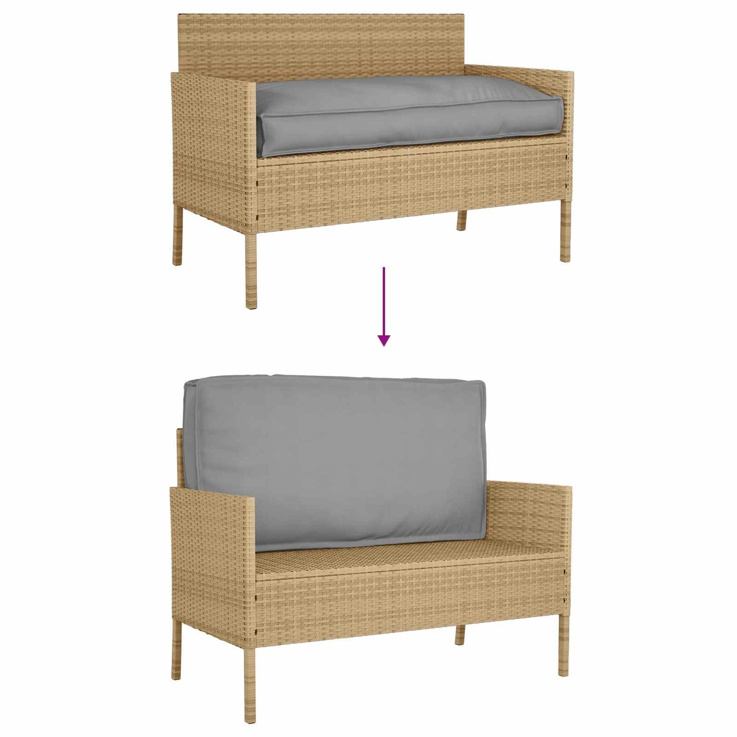 Kissen Grau 120 x 60 x 12 cm Oxford-Stoff