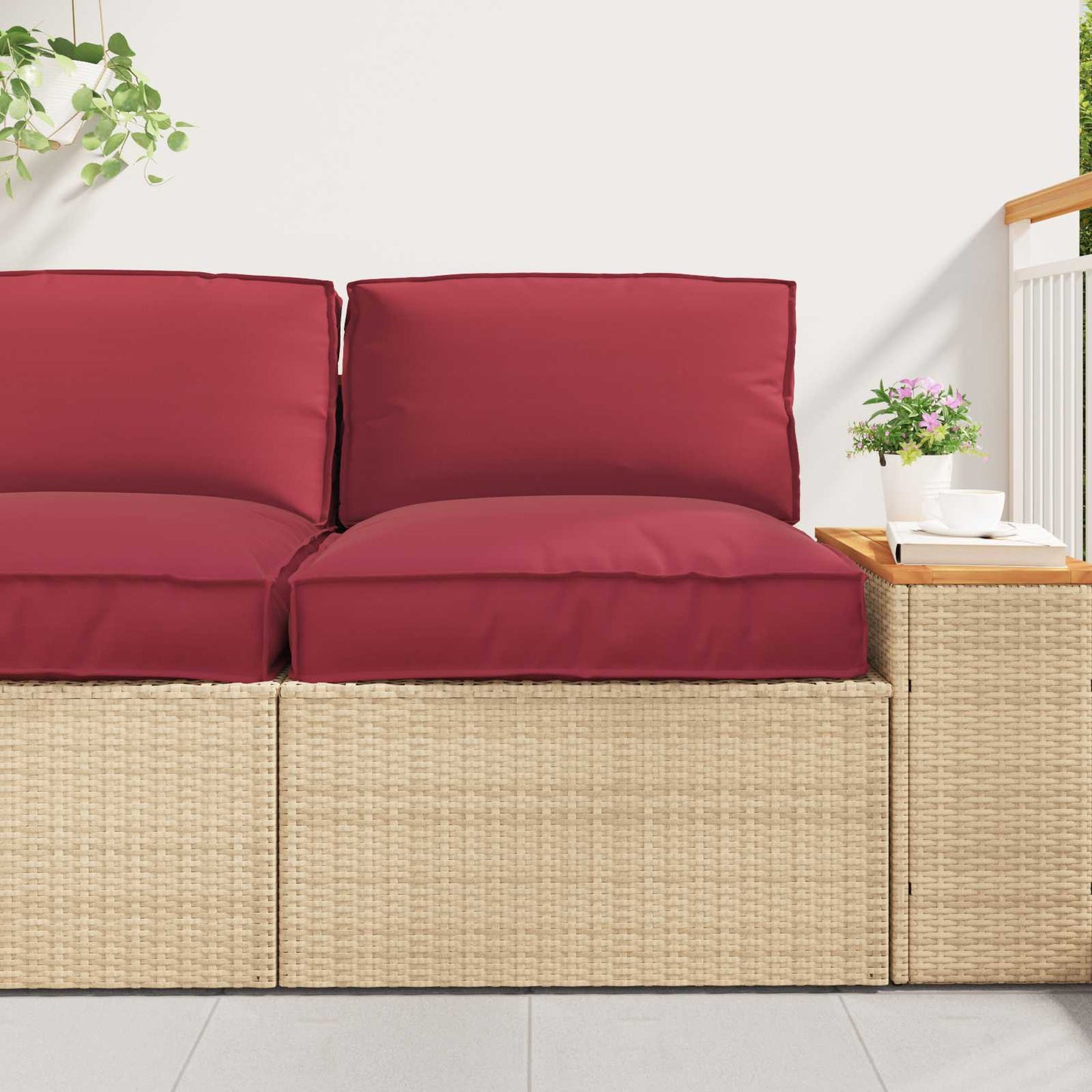 Kissen Weinrot 80 x 80 x 52 cm Oxford-Stoff