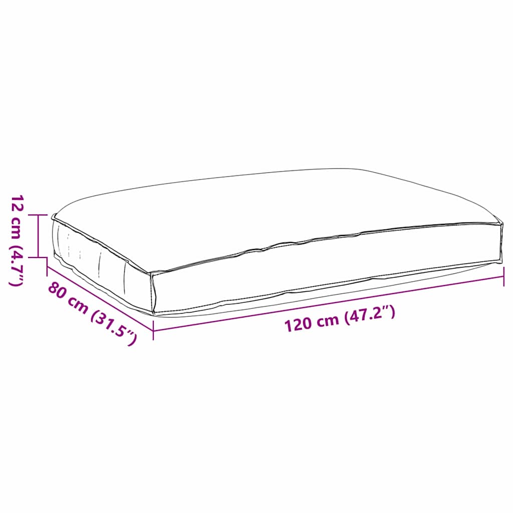 Kissen Grau 120 x 80 x 12 cm Oxford-Stoff