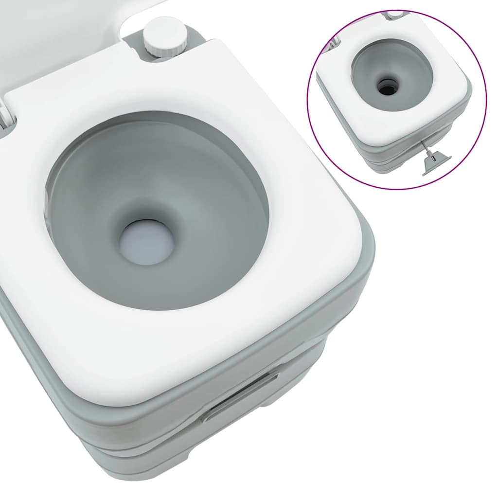 Camping Toiletten-Set 2 pcs Grau 50,5 x 33 x 103 cm