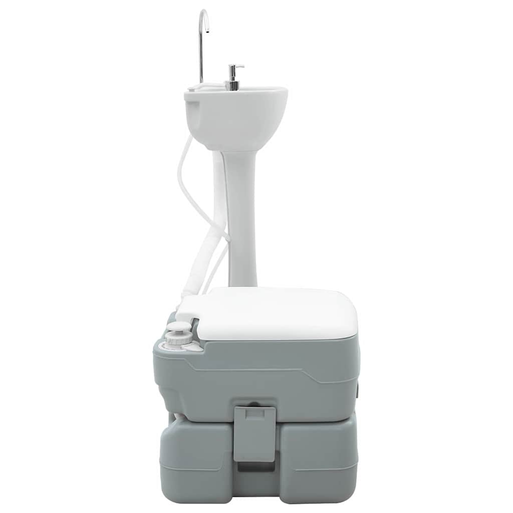Camping Toiletten-Set 2 pcs Grau 50,5 x 33 x 103 cm