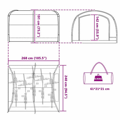Zelt mit Dach mit Speicher Blau 268 x 240 x 191 cm Polyester