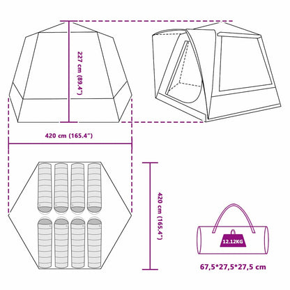 Campingzelt Hütte mit Dach Blau 420 x 420 x 227 cm Polyester