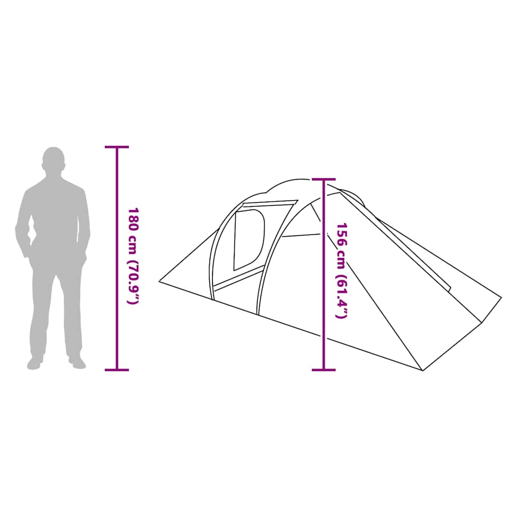 Tunnelzelt mit Dach mit Speicher Grün 510 x 240 x 156 cm Taft