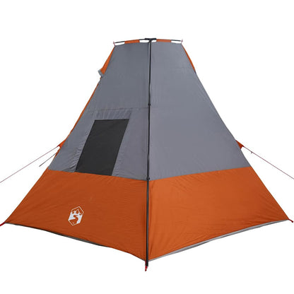 Tipi Zelt mit Dach Grau und Orange 383 x 338 x 217 cm Taft