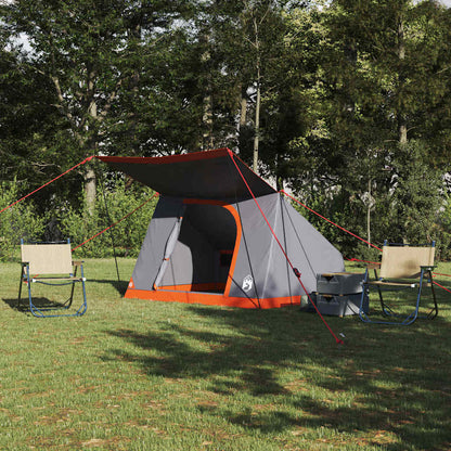 Campingzelt mit Dach Grau und Orange 223 x 163 x 130 cm Taft