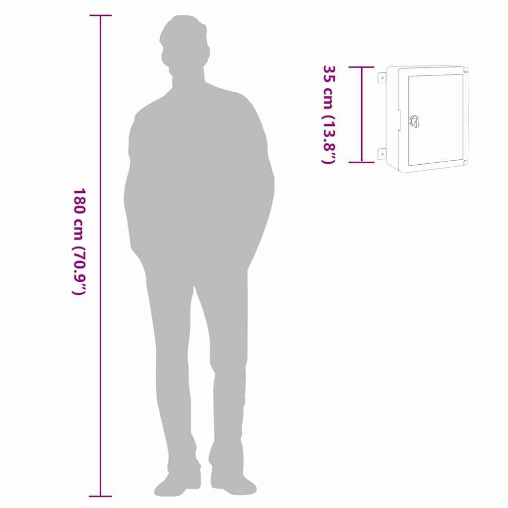 Steuerungsschrank Grau 32 x 15 x 35 cm ABS Kunststoff